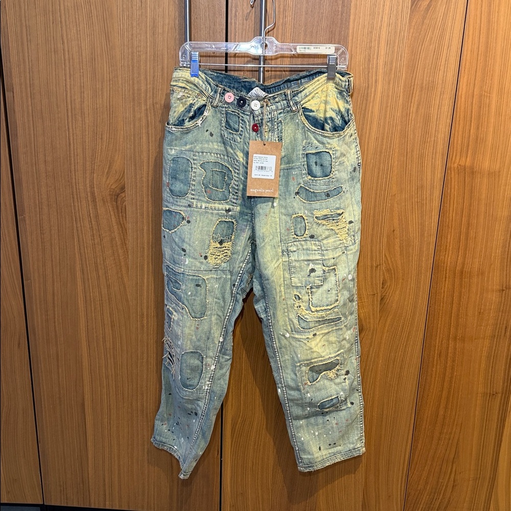 RARE Magnolia Pearl Patchwork Boyfriend Jeans—NWT - Picture 11 of 17